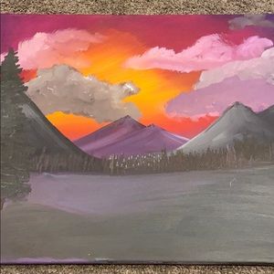 My mom’s perfect purple mountain painting